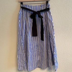 *final price* Zara Striped Midi Paper Bag Skirt